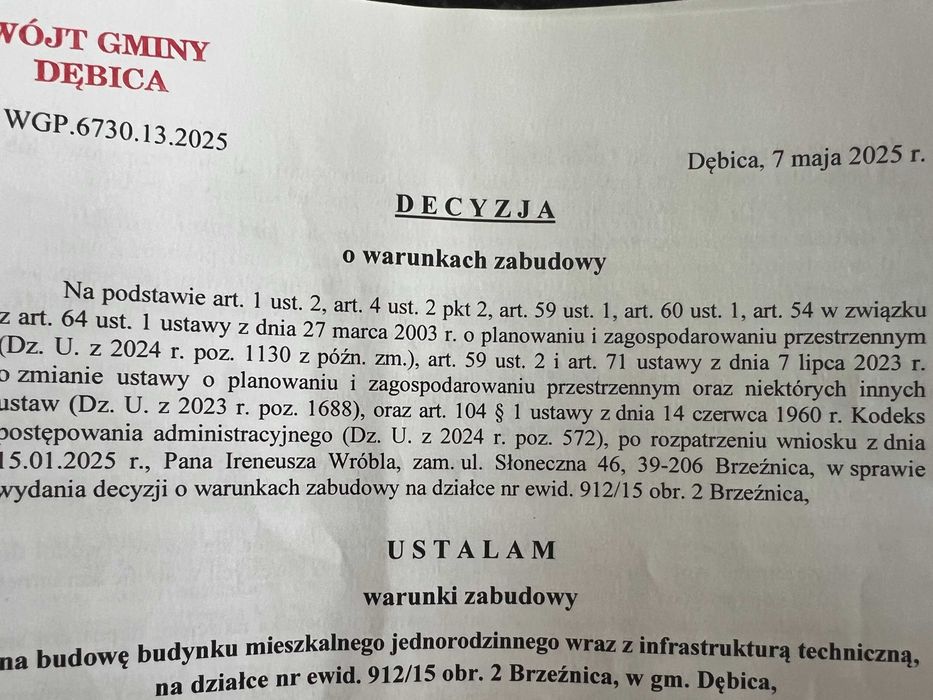 Działka z projektem domu i pozwoleniem na budowę Brzeźnica 7 arów - Widok 4