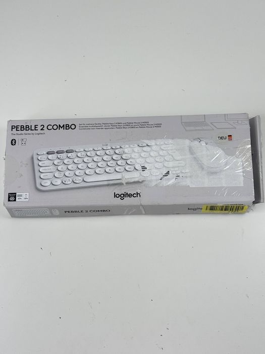 Комплект (компактна мембранна клавіатура, оптична миша) Logitech Pebble 2 Combo Tonal White (бездротовий, Bluetooth, USB-приймач, німецька розкладка)