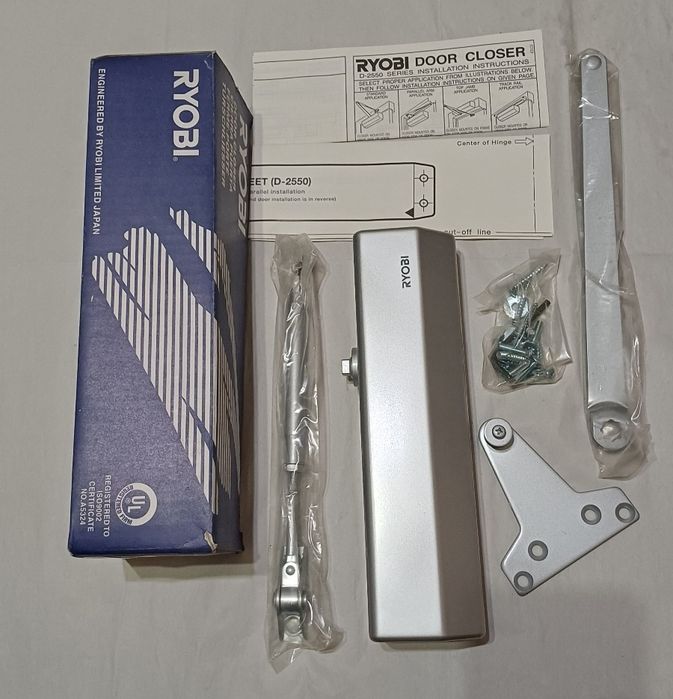 Доводчик двери RYOBI D-2550 до 80кг серый.