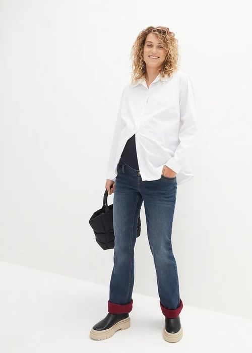 B.P.C spodnie ciążowe jeansy ocieplane bootcut ^46