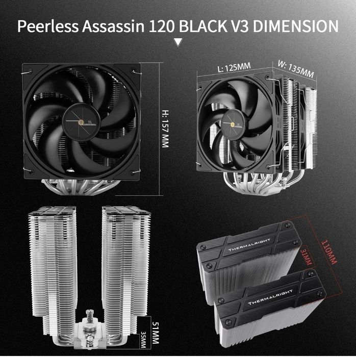 Thermalright Peerless Assassin 120 / 120 ARGB V3 AGHP 5 процесорний ку
