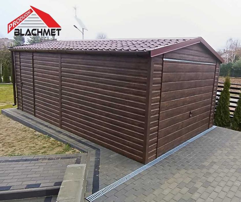 Garaż blaszany drewnopodobny premium domek ogrodowy hala 4x6 4x5 5x5