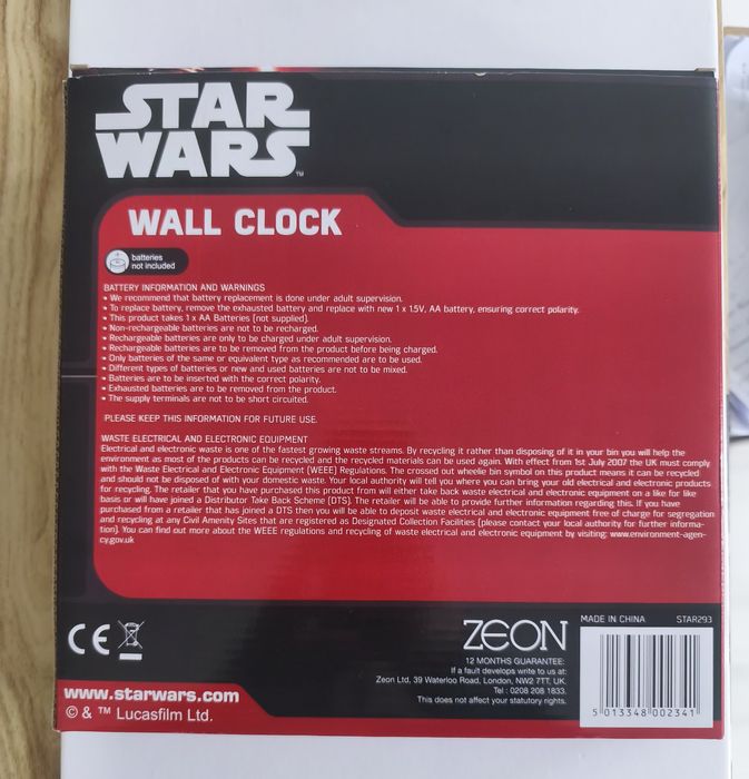 Relógio de Parede Star Wars (30cm)