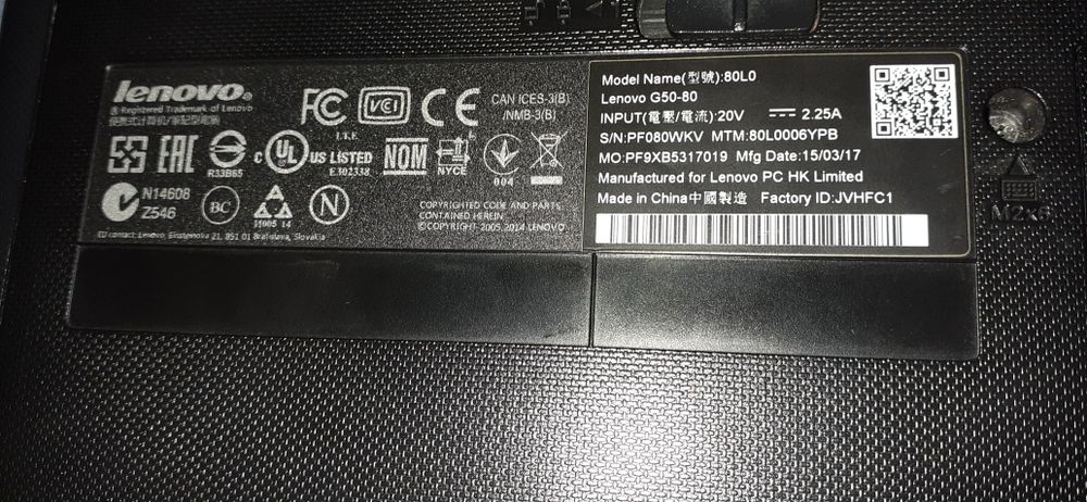 Laptop Lenovo G50-80
