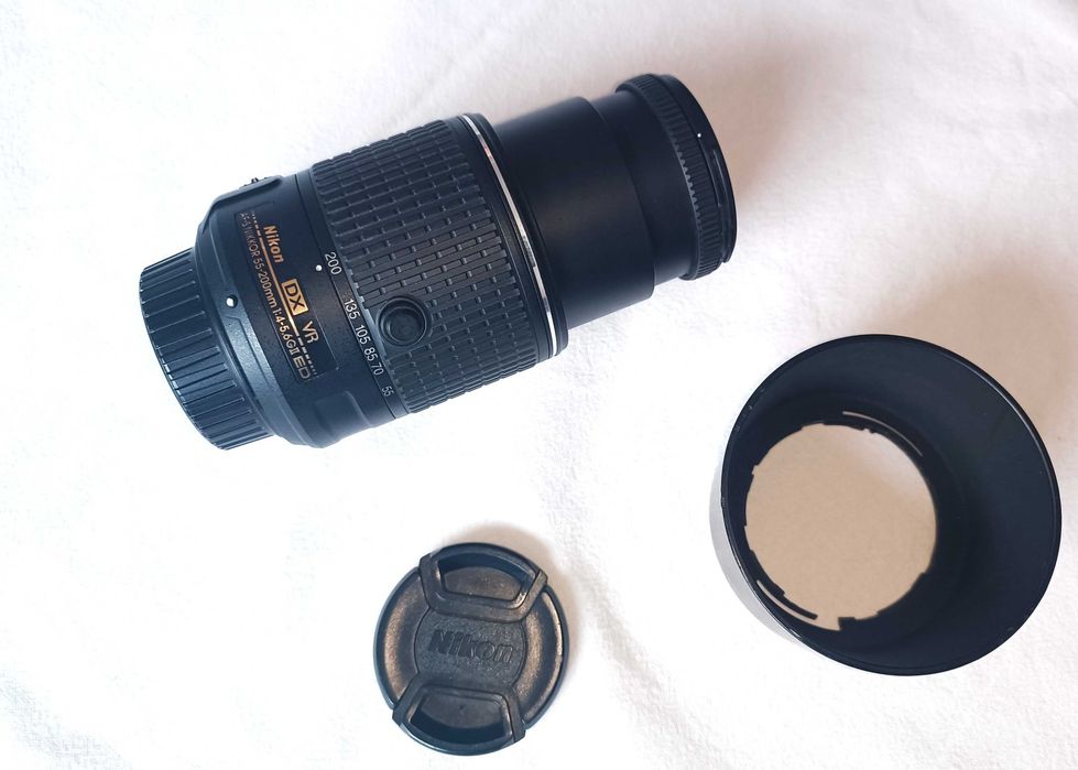 Lente Nikon AF-S 55-200mm VR II objetiva em muito boas condições