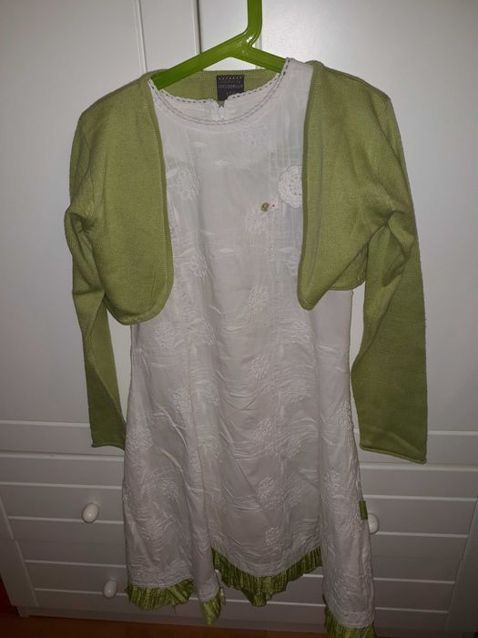 Komplet: Sukienka Coccodrillo+bolerko, rozmiar 128