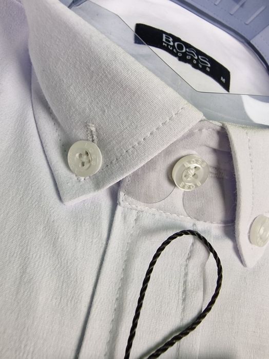 Męska koszula długi rękaw Hugo Boss biała elegancka premium M-XXXL