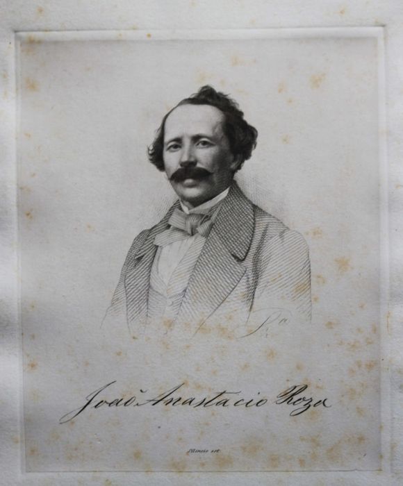 João Anastácio Rosa, ator, retrato em litografia