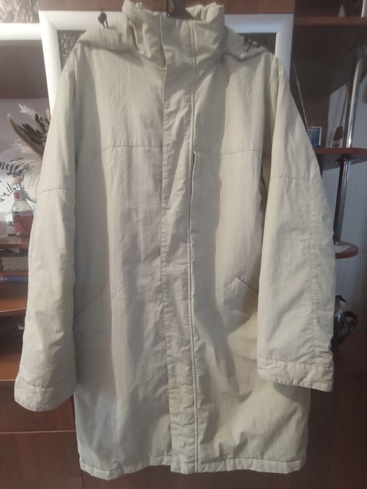 Плащ чоловічий бежевий з капюшоном