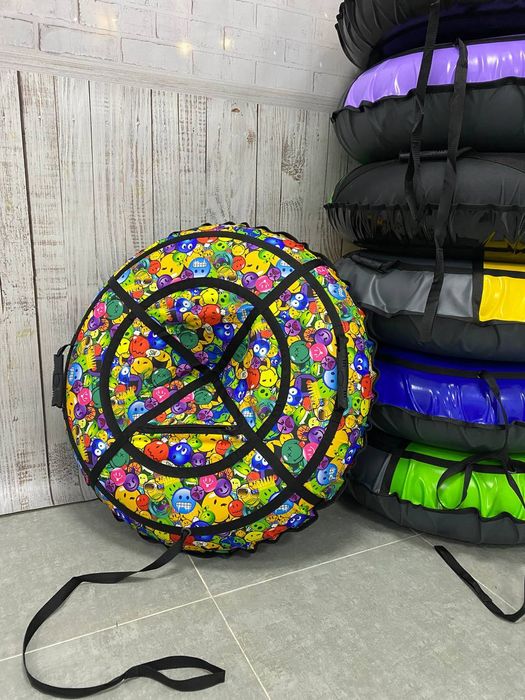 Тюбинг Чорний Тон для снега и воды 2 в 1 надувные санки плюшка бублик