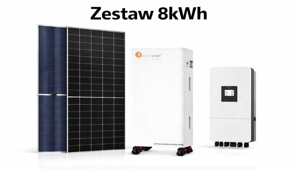 Zestaw budżetowy 8kWh LV (panele, inwerter 3 fazy, magazyn 14.34 kWh)