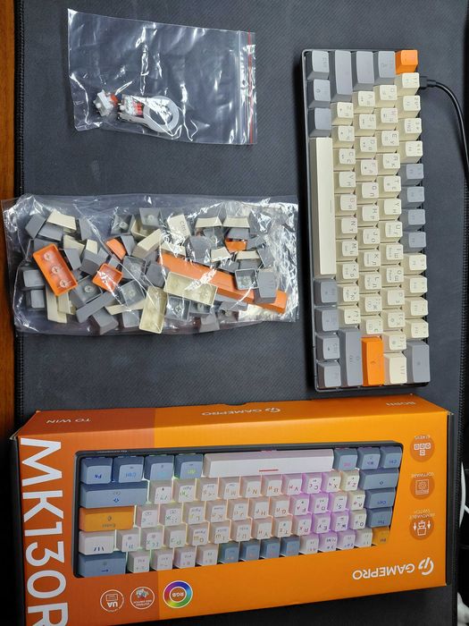 Клавіатура механічна дротова GamePro MK130R Hot-Swap Red Swich 60% RGB Black