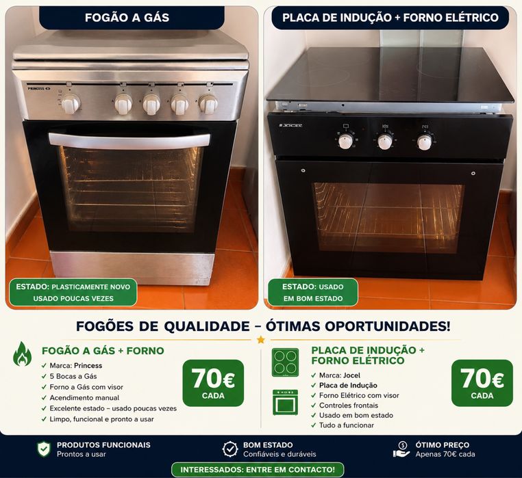 Fogao a gas e fogao eletrico placa + forno