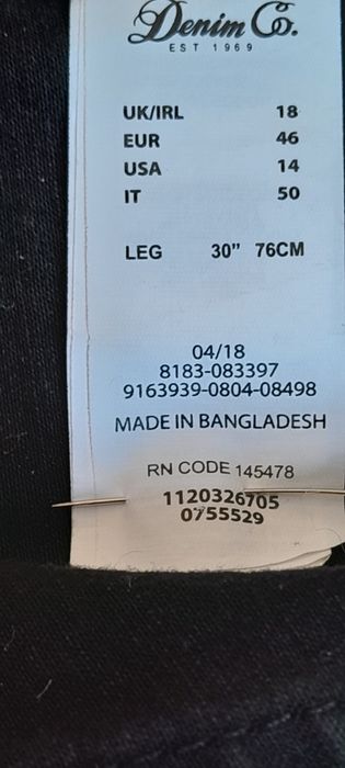 Легенцы чёрного цвета, новые, фирмы" Denim Go", производства Бангладеш
