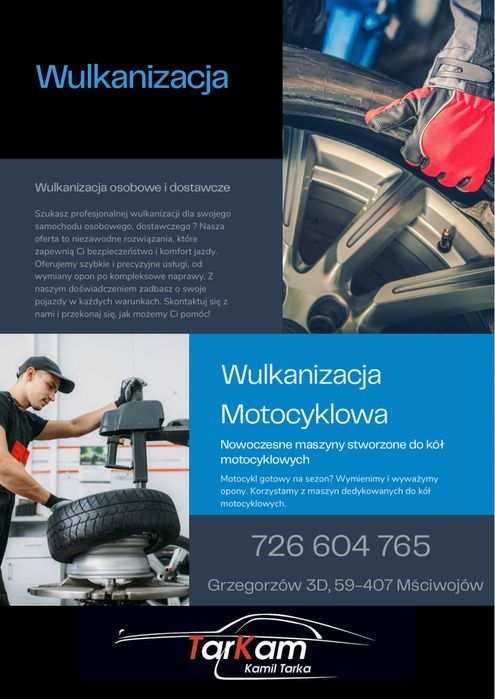 Wulkanizacja osobowe, dostawcze, motocykle
