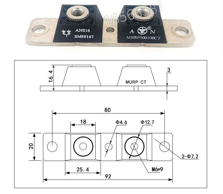 Діод Шотткі 500A 100V/діодний модуль MBRP500100CT