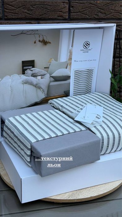 Новинка 2026! Лляна постільна білизна текстурний льон лляное постельное белье