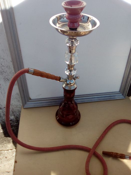 Peça decorativa em vidro e metal