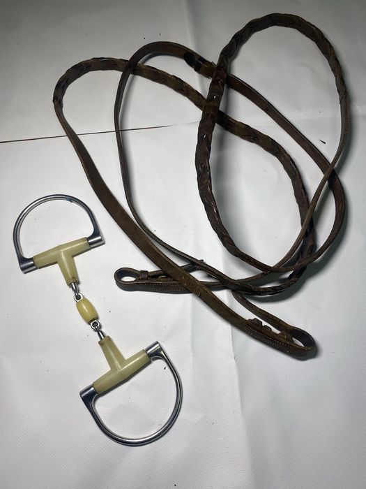 Кінське вуздечко happy month Racing Dee Double Jointed Roller Bit