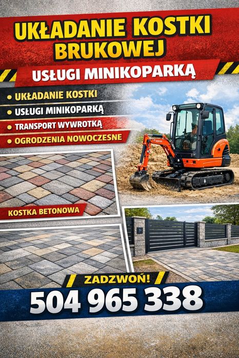Uslugi brukarskie, utwardzanie wjazdów, minikoparka