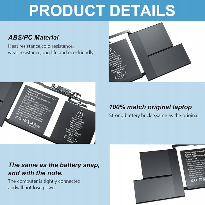 Bateria dla MacBook Pro 15" A1820 A1707 11.4V 78.15Wh, EMC 3072