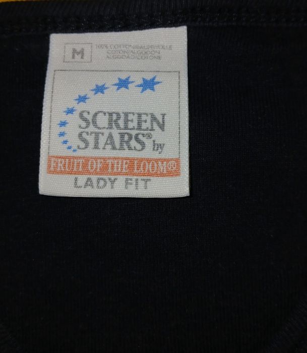Fruits of the loom T-shirt koszulka basic rockowy print czarny M