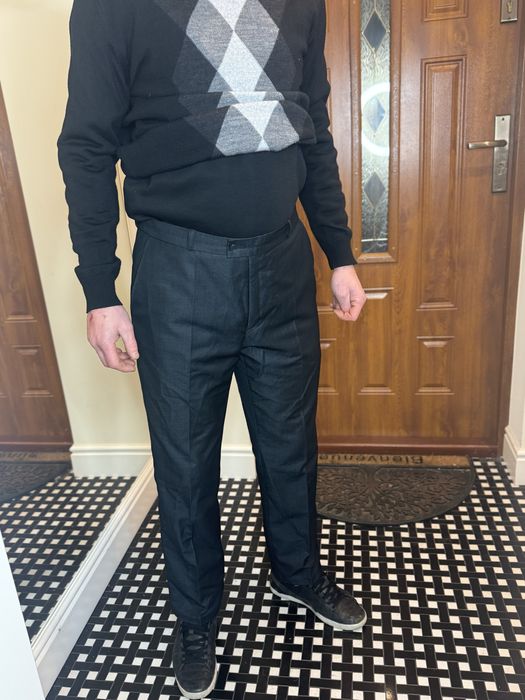 Spodnie garniturowe męskie czarne 2XL