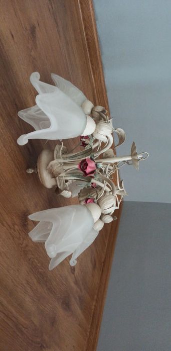 Biała lapma z różami