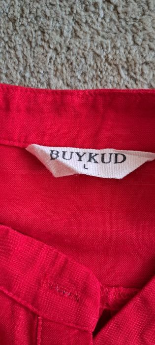Лляна блузка BUYKUD, бохо, вишивка, льон, оверсайз L-XL