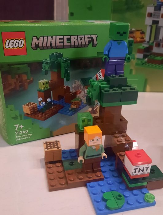 2 zestawy Lego Minecraft  przygoda na mokradłach ALEX ZOMBIE BAGNA
