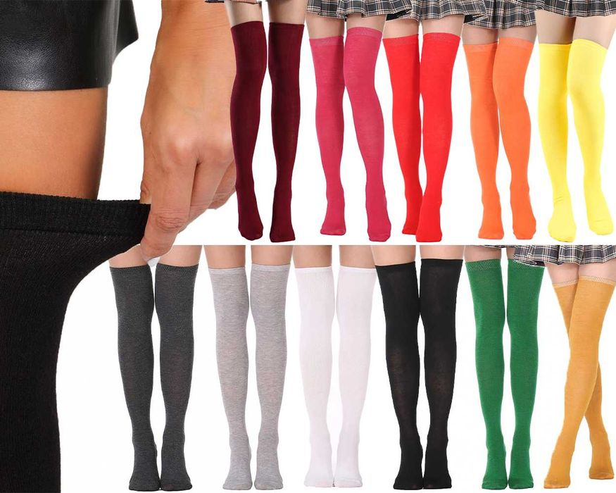 Панчохи бавовняні чорні однотонні гольфи високі прості гетри заколінки