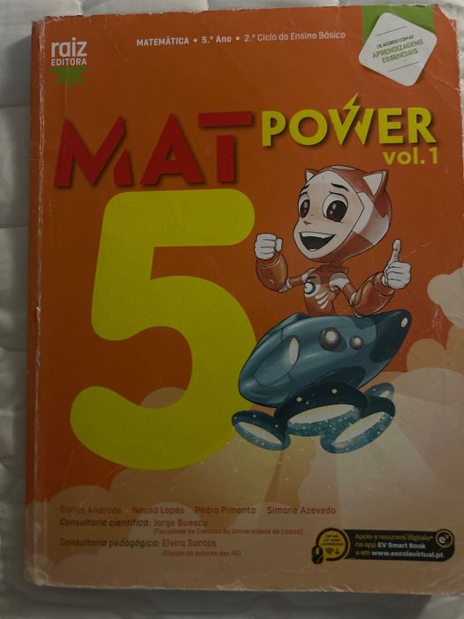 MAT Power vol1 , vol 2 e caderno atividades 5.º Matemática