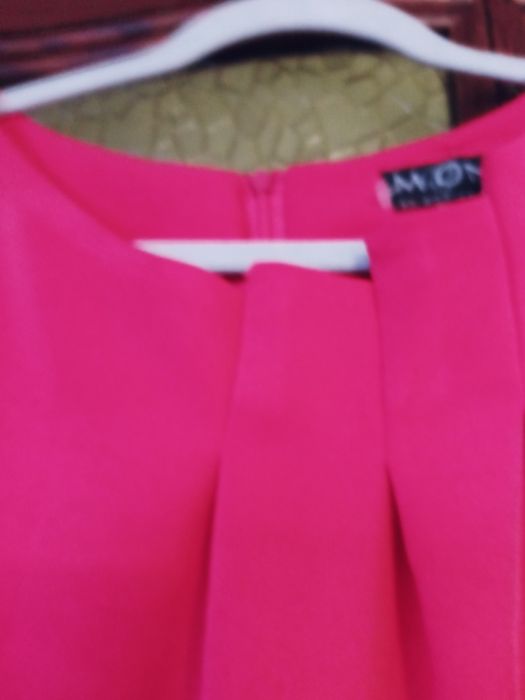 Sukienka damska prosta 48 rozowa z koronka