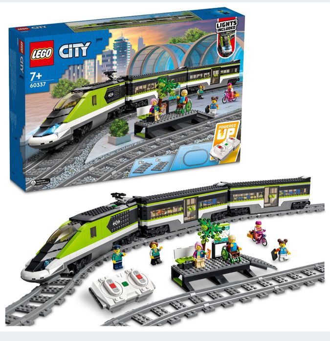 KLOCKI LEGO POCIĄG Kolejka ELEKTRYCZNA Ekspresowy Pasażerski Prezent