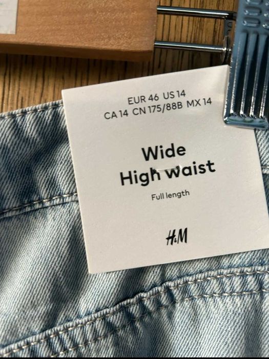 Modne jeansy H&M wideo leg rozm 46 Nowe z metką