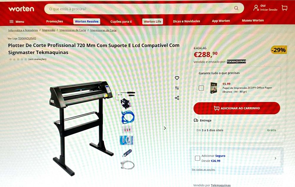 Plotter De Corte Profissional 720 Mm Com Suporte E Lcd Compatível Com Signmaster Tekmaquinas