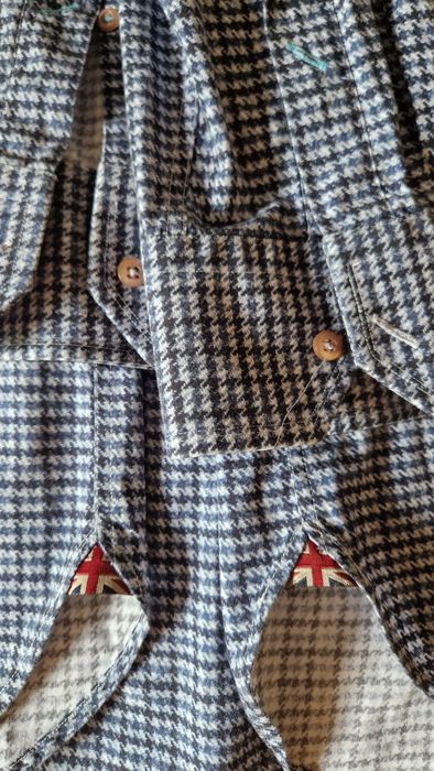 Koszula marki Original Italian Fabrics cotton 100 % kratka długi rękaw jak nowa