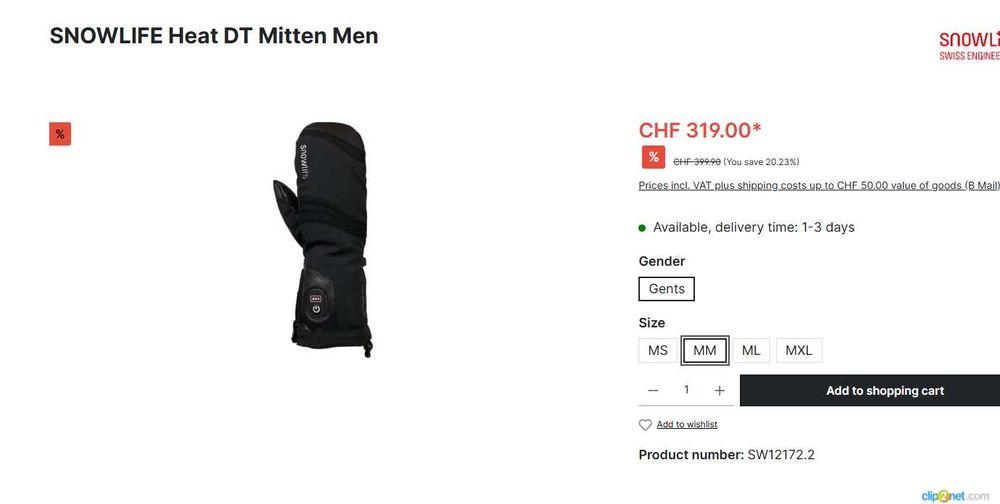 SNOWLIFE Heat DT Mitten Men. Рукавиці для бордінну або лиж.