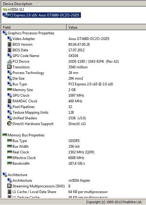 Видеокарта GTX 680 2Gb