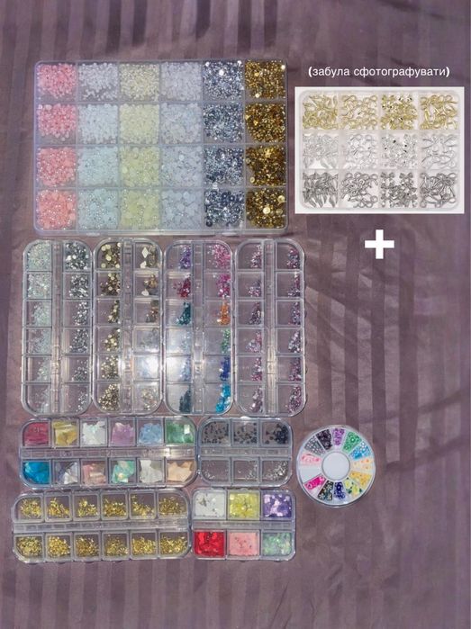 набір гель лаків / набір для створення накладних нігтів / тіпси стрази