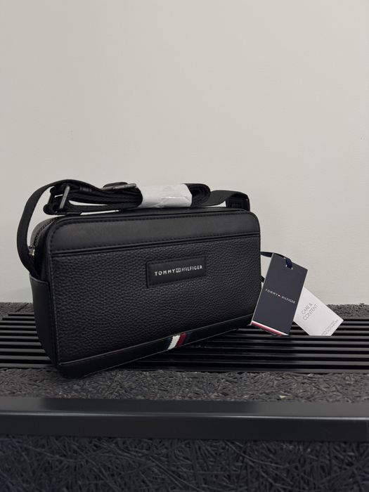 100% ОРИГИНАЛ Tommy Hilfiger мужская черная сумка В НАЛИЧИИ