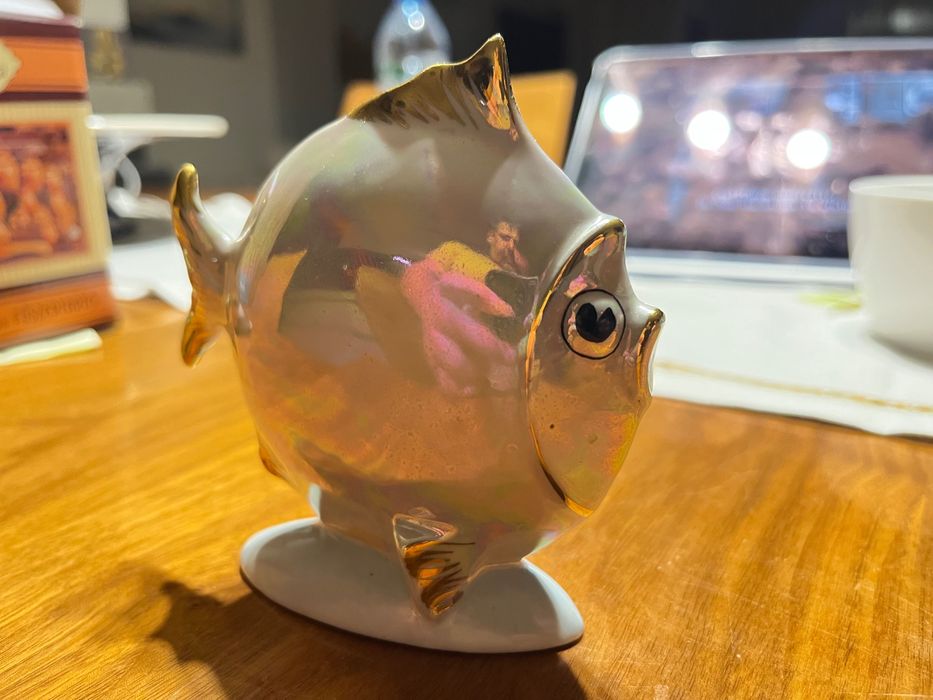 Drasche rybka ładna szkliwiona ze złoceniami - węgry nie ćmielów