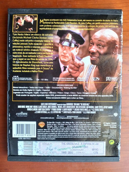DVD The Green Mile À Espera de um Milagre