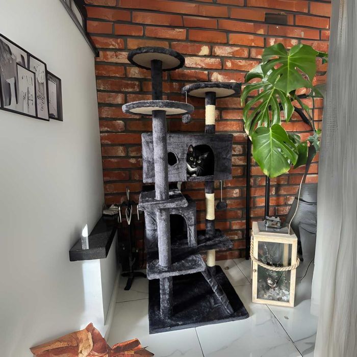 DRAPAK dla kota DRZEWO wieża legowisko DUŻY domek 7 poziomów STABILNY