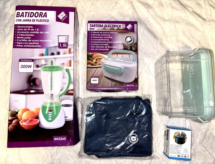 Kit NOVO - colunas som,mochilas,microfone,aspiradores,massageador,etc