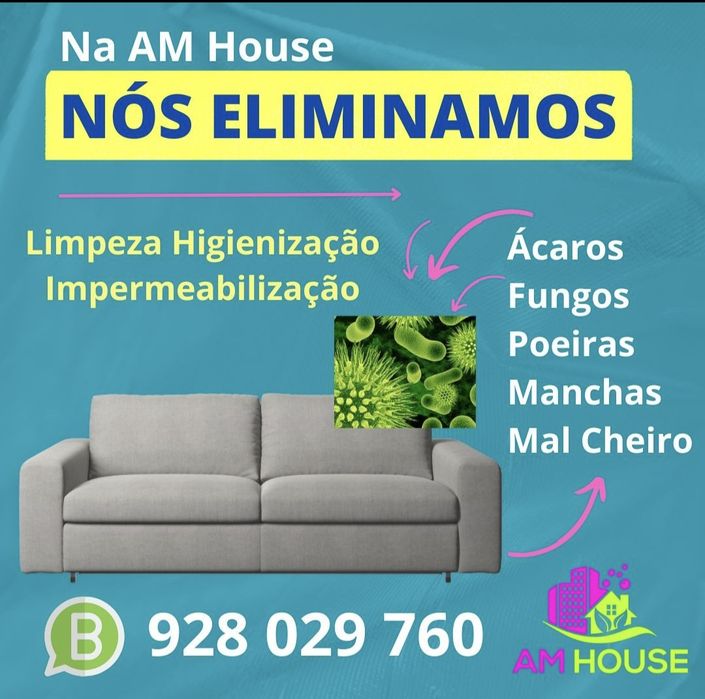 Limpeza e higienização de Estofos e Sofás, colchões e tapetes