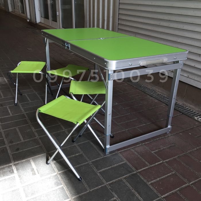 УСИЛЕННЫЙ стол + 4 стула + ЗОНТ. Раскладной для пикника туристический
