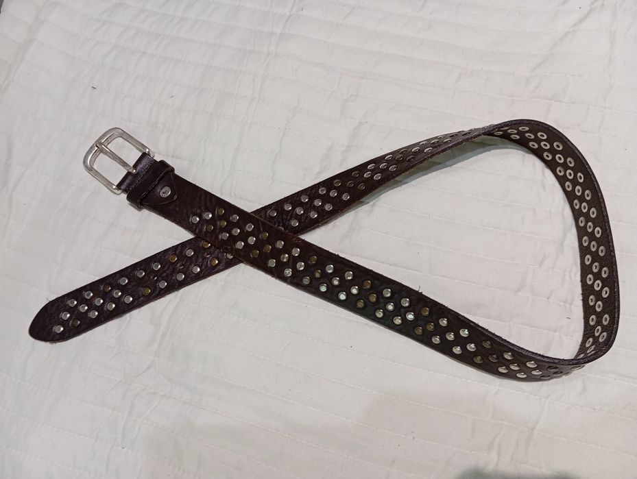 Włoski pasek skórzany regulowany