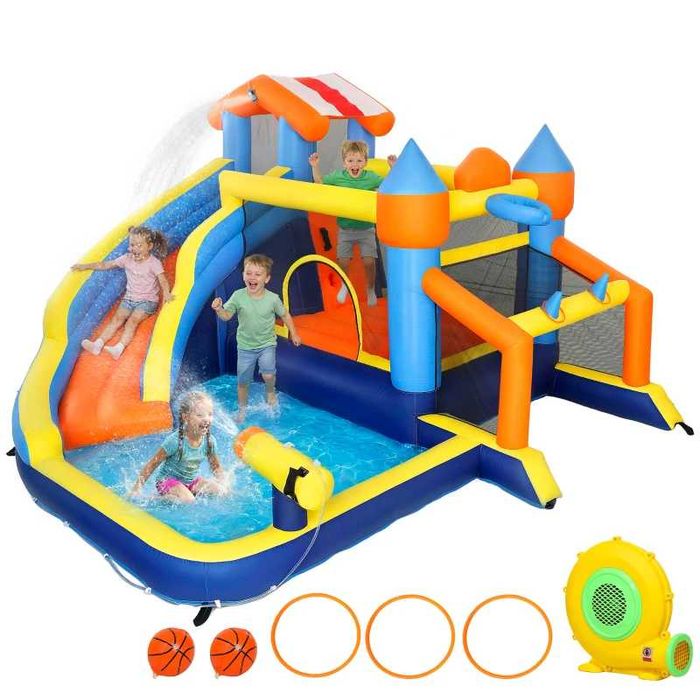 Castelo Insuflável Aquático 8 em 1 com Soprador de 550W