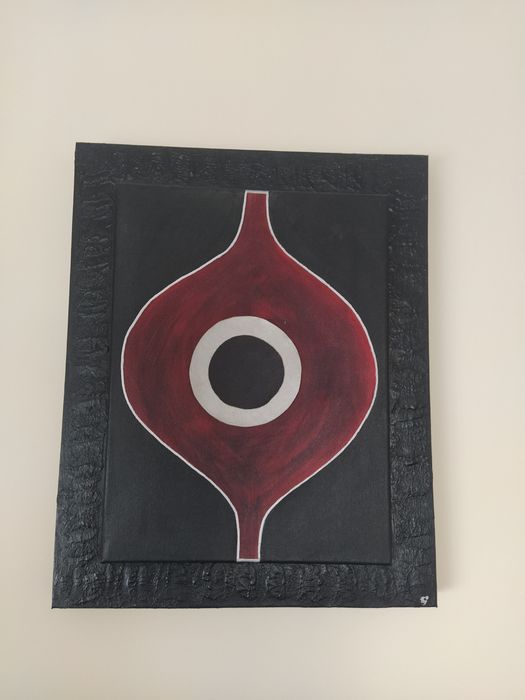 3 Telas pintadas à mão com relevo (40X50cm)